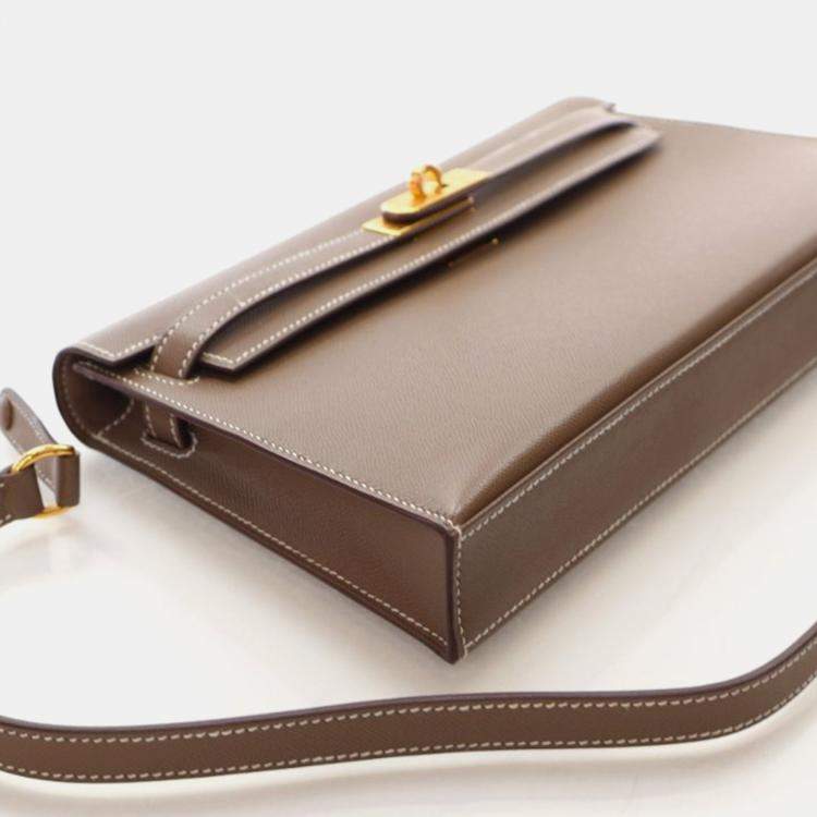 Pre Owned Hermes Etoupe Veau Madame Kelly Elan