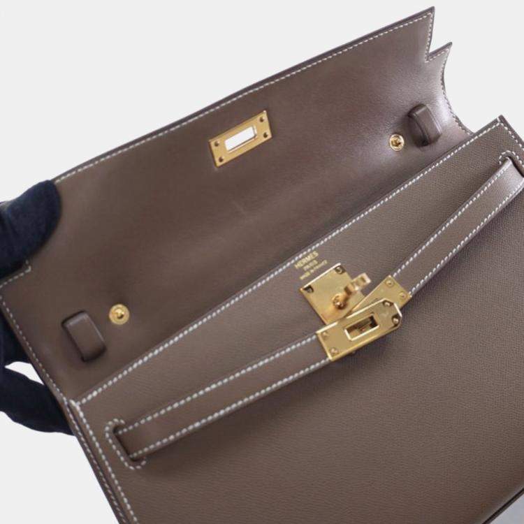 Pre Owned Hermes Etoupe Veau Madame Kelly Elan
