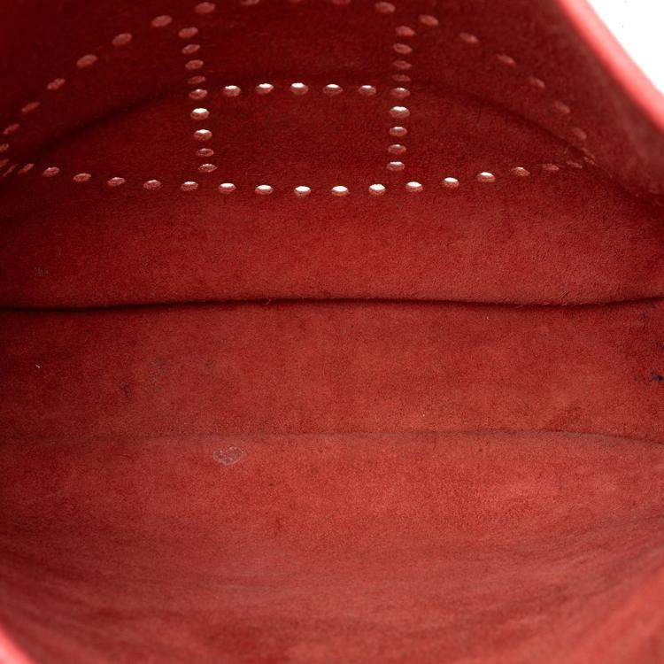 Pre Owned Hermes Red Clemence Evelyne III 33