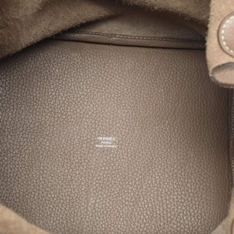 Pre Owned Hermès Picotin Lock 22 Etoupe Taurillon Clemence Leather Tote