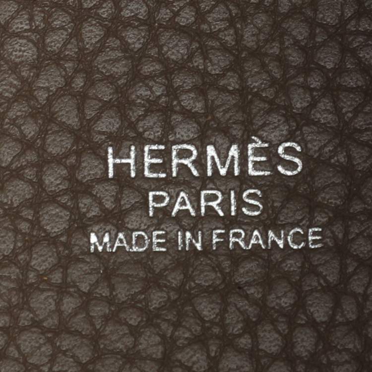 Pre Owned Hermès Picotin Lock 22 Etoupe Taurillon Clemence Leather Tote