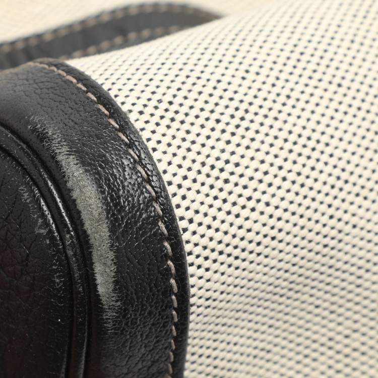 Pre Owned Hermes Garden Party 36 Beige/Black Toile Canvas and Negonda Leather Tote