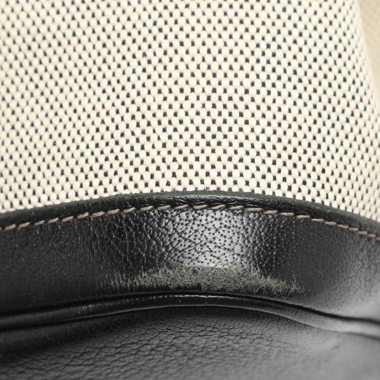 Pre Owned Hermes Garden Party 36 Beige/Black Toile Canvas and Negonda Leather Tote