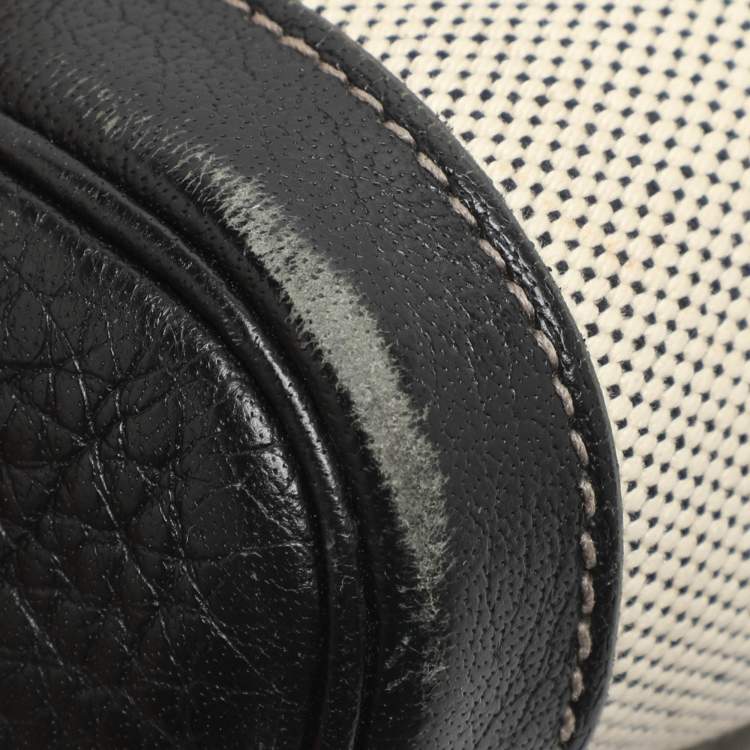 Pre Owned Hermes Garden Party 36 Beige/Black Toile Canvas and Negonda Leather Tote