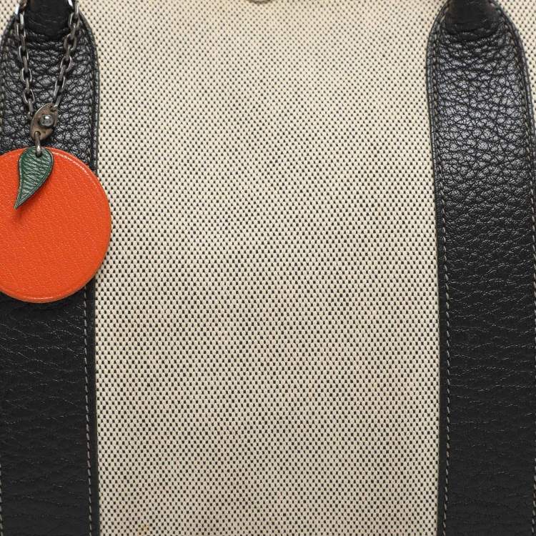 Pre Owned Hermes Garden Party 36 Beige/Black Toile Canvas and Negonda Leather Tote