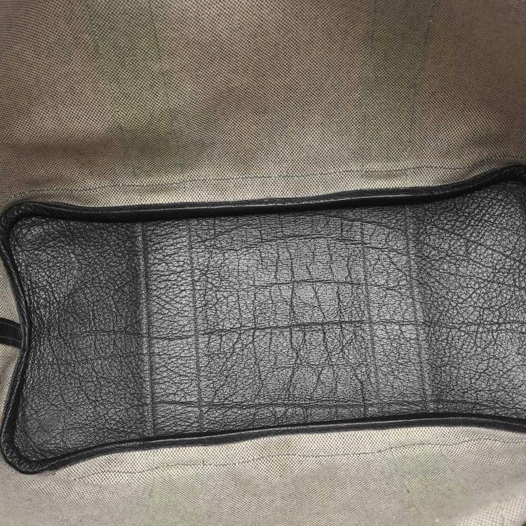 Pre Owned Hermes Garden Party 36 Beige/Black Toile Canvas and Negonda Leather Tote