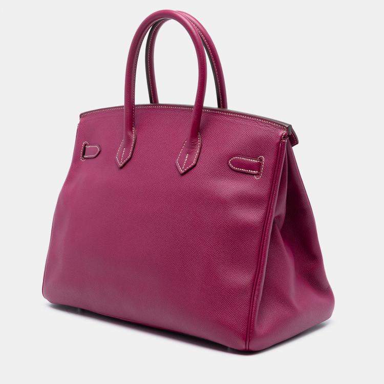 Pre Owned Hermes Pink Epsom Candy Verso Birkin Retourne 35