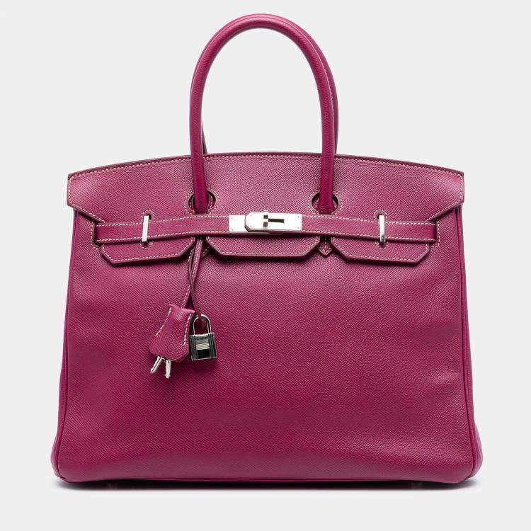 Pre Owned Hermes Pink Epsom Candy Verso Birkin Retourne 35