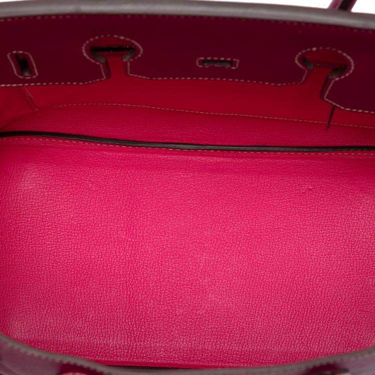 Pre Owned Hermes Pink Epsom Candy Verso Birkin Retourne 35