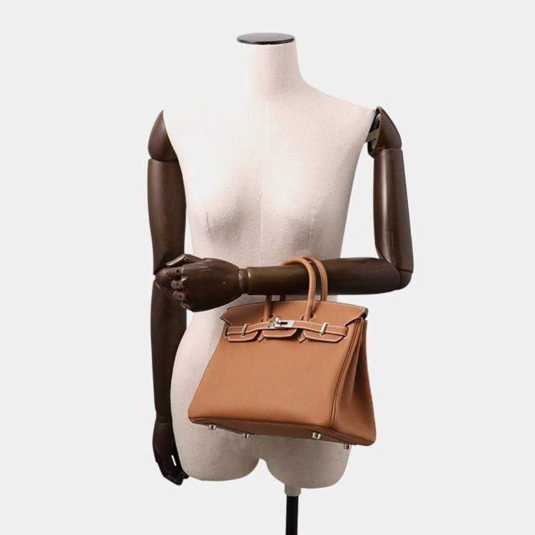 Pre Owned Hermes Birkin Gold Togo Leather Size 25