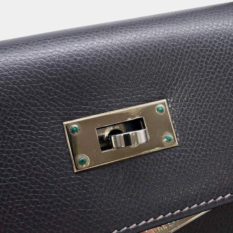 Pre Owned Hermes Kelly Sellier Graphite Courchevel Size 32