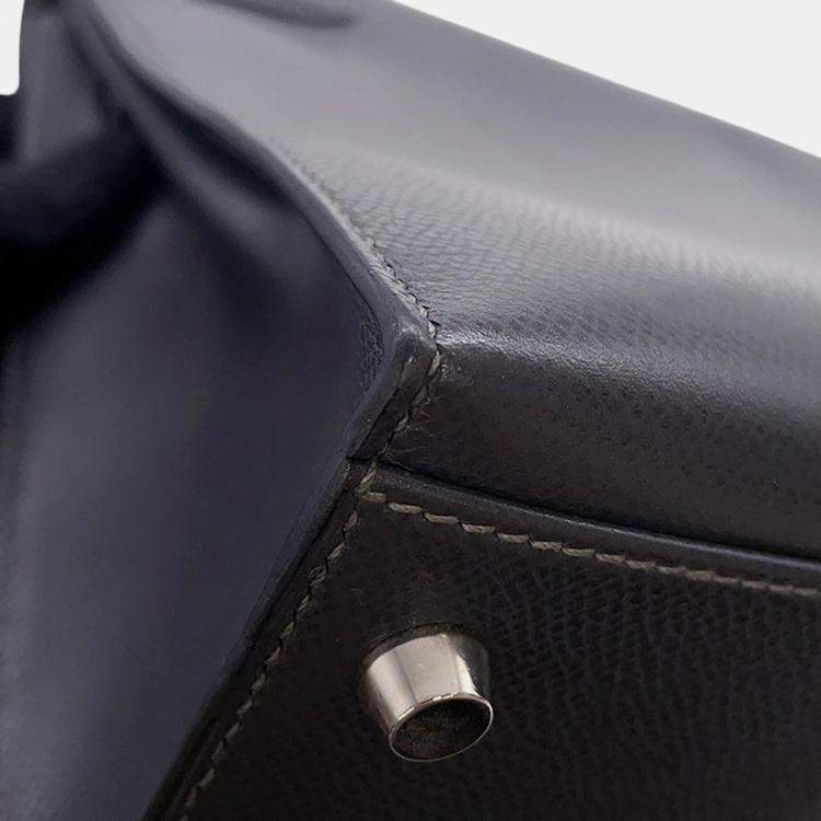 Pre Owned Hermes Kelly Sellier Graphite Courchevel Size 32