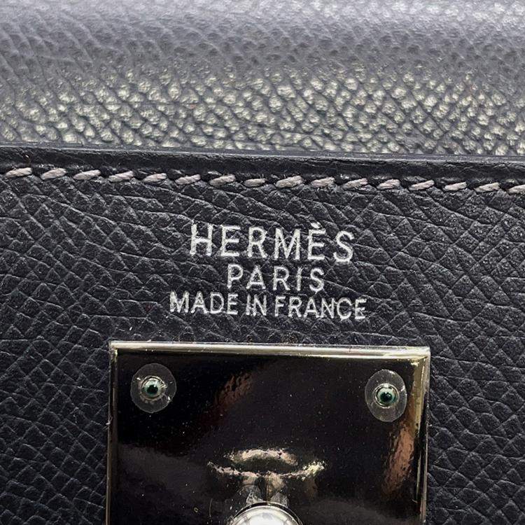 Pre Owned Hermes Kelly Sellier Graphite Courchevel Size 32