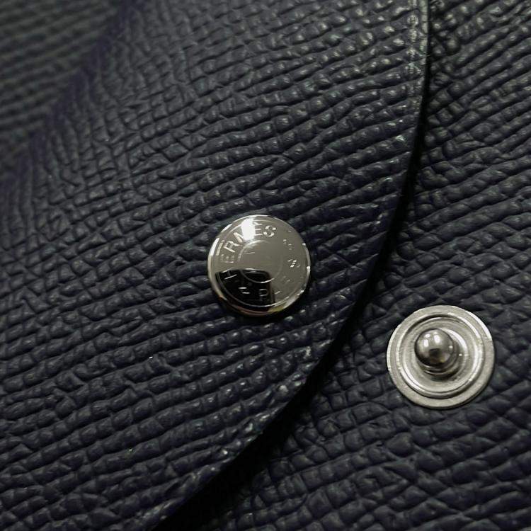 Pre Owned Hermes Calvi Duo Blue Nuit Epsom