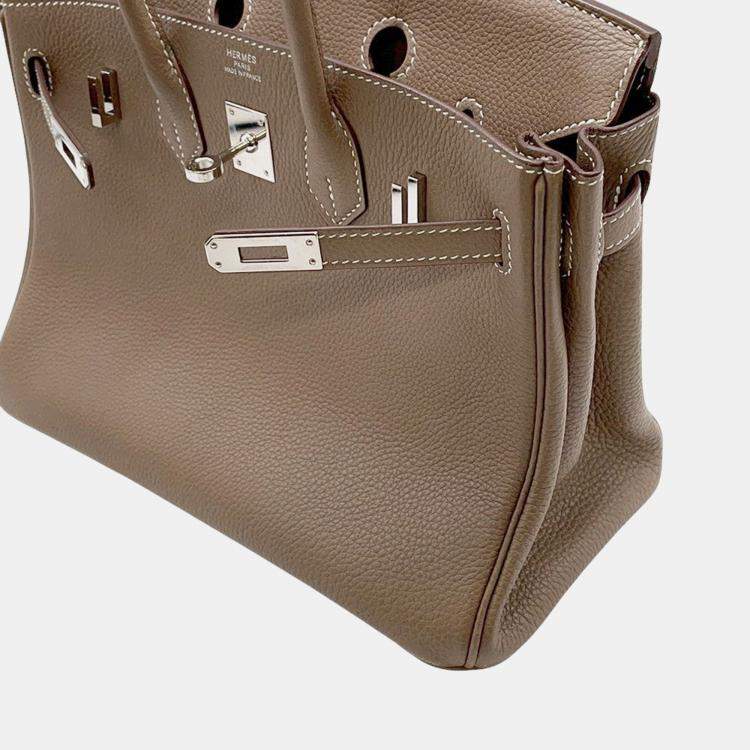 Pre Owned Hermes Birkin Etoupe Togo Leather Size 25