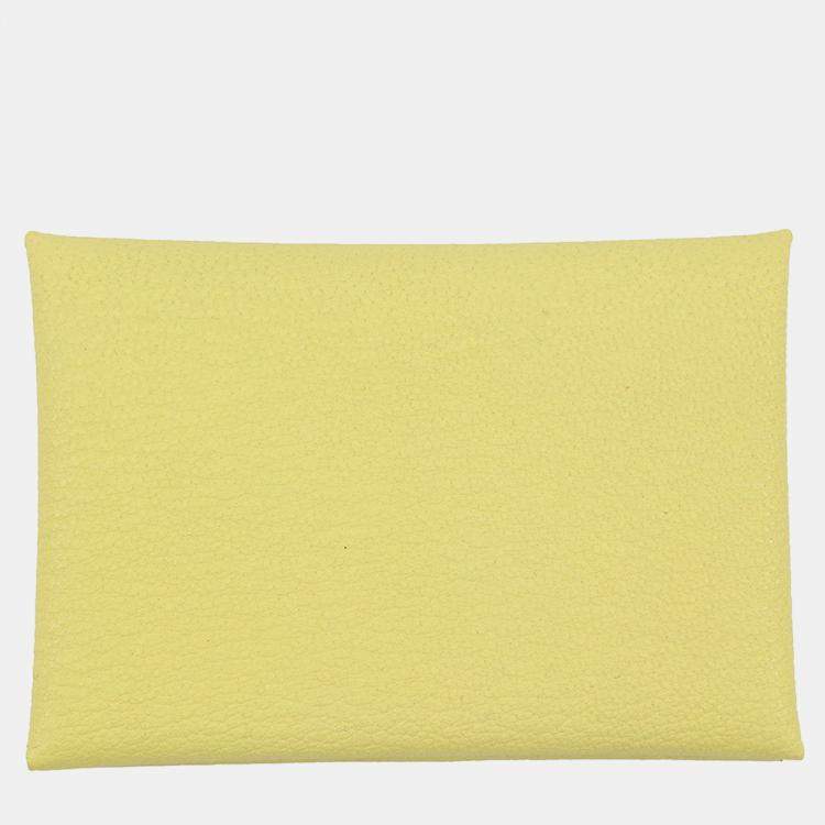 Pre Owned Hermes Calvi Duo Limoncello Chevre Myzore Goatskin