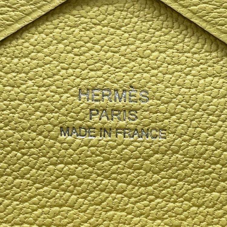 Pre Owned Hermes Calvi Duo Limoncello Chevre Myzore Goatskin