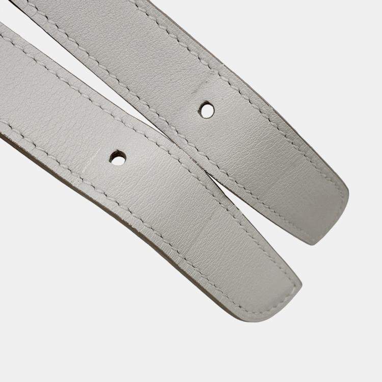 Pre Owned Hermes Masai Cut Pearl Grey Swift Leather Size 32