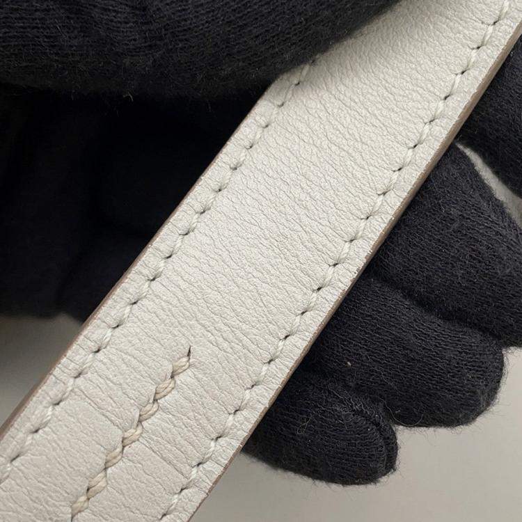 Pre Owned Hermes Masai Cut Pearl Grey Swift Leather Size 32