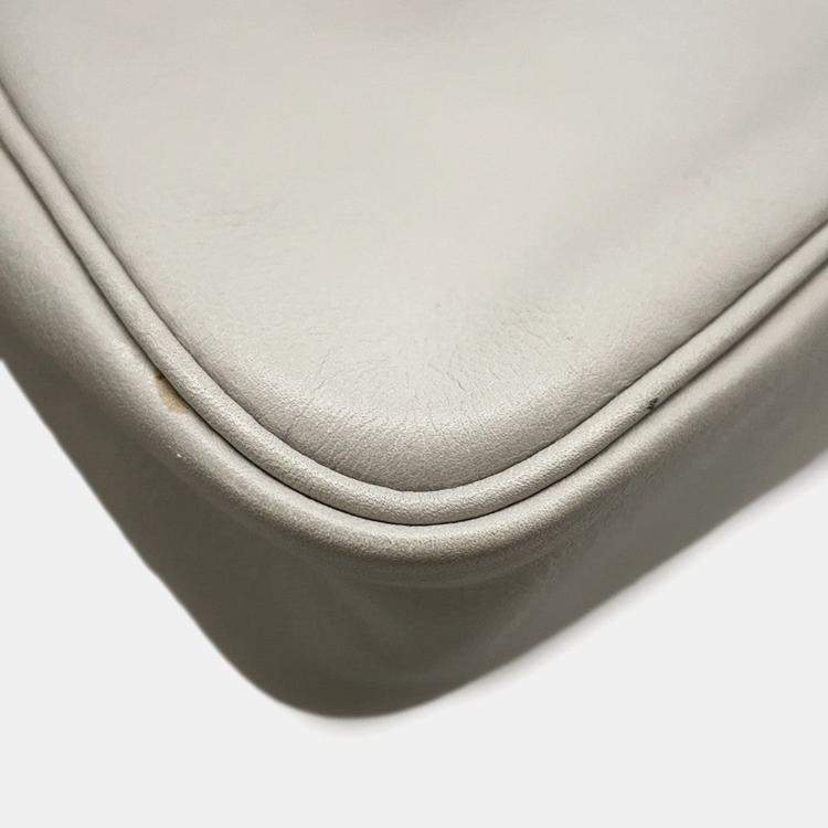 Pre Owned Hermes Masai Cut Pearl Grey Swift Leather Size 32