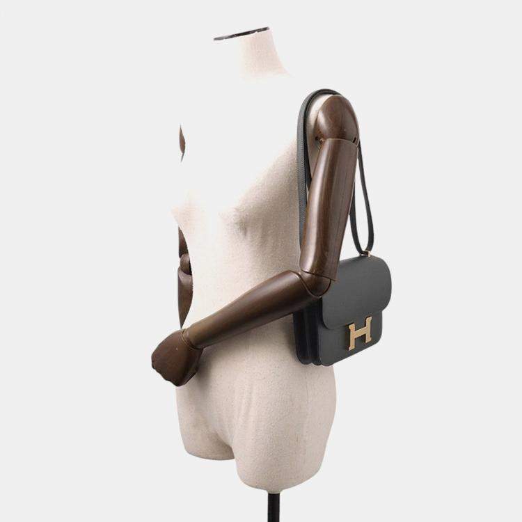 Pre Owned Hermes Constance 3 Miroir Vert Fonce Epsom Size Mini