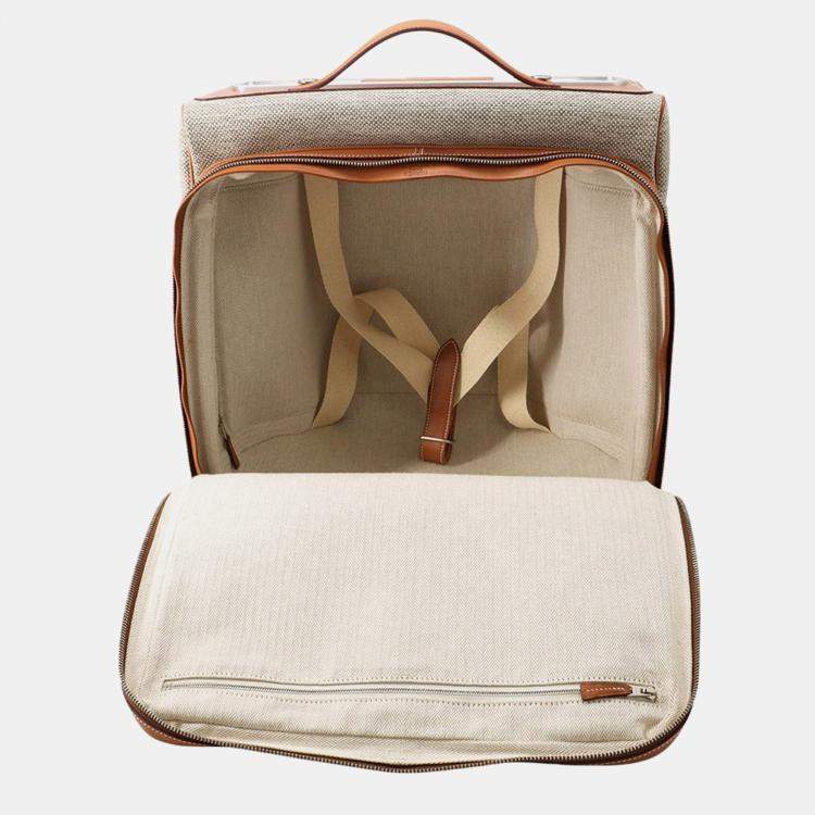 Pre Owned Hermes Caleche Express Cabin Ecru/Fauve Toile Barenia Leather