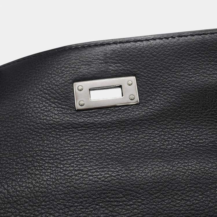 Pre Owned Hermes Pochettekelly Black Evergrain