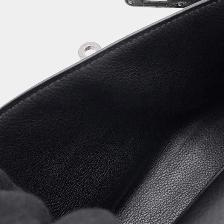 Pre Owned Hermes Pochettekelly Black Evergrain