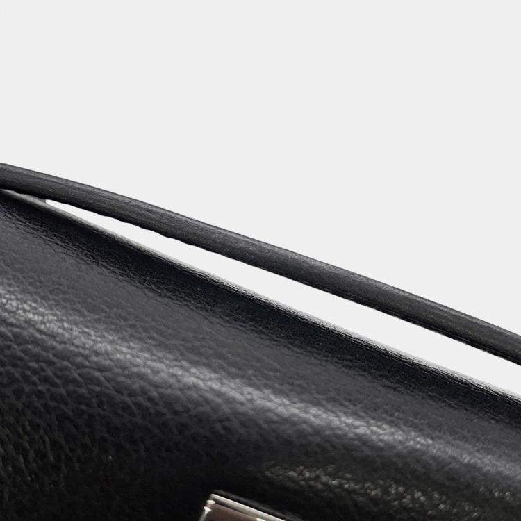 Pre Owned Hermes Pochettekelly Black Evergrain
