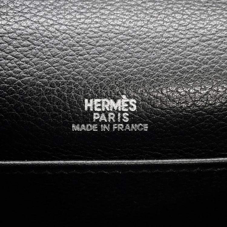 Pre Owned Hermes Pochettekelly Black Evergrain