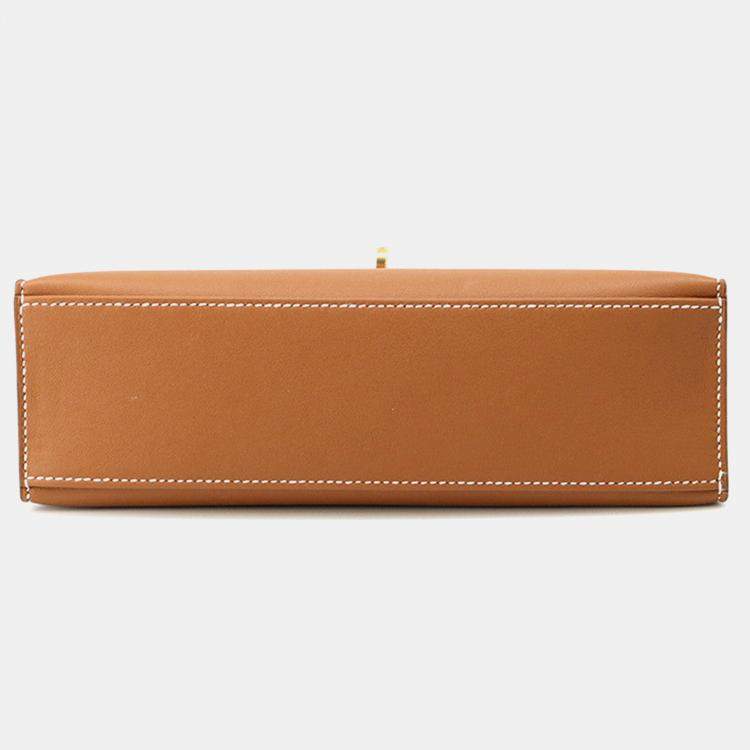 Pre Owned Hermes Pochettekelly Gold Swift Leather