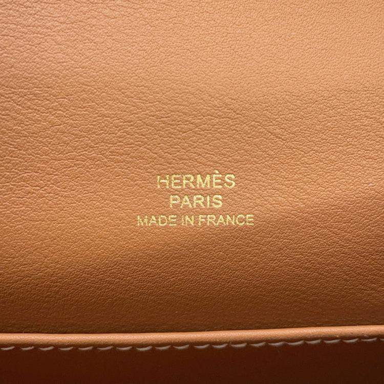 Pre Owned Hermes Pochettekelly Gold Swift Leather