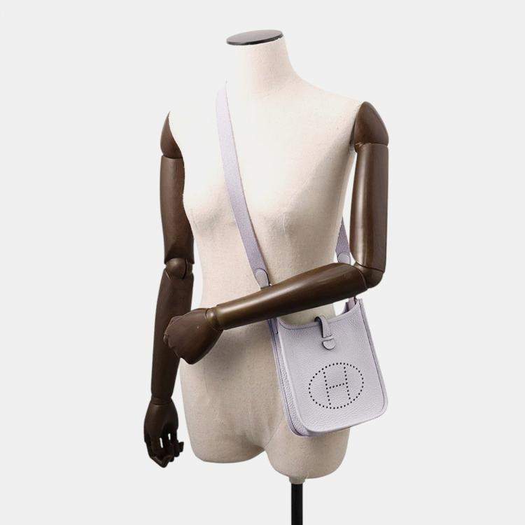 Pre Owned Hermes Evelyne Short Grey Pantan Taurillon Clemence Size Tpm