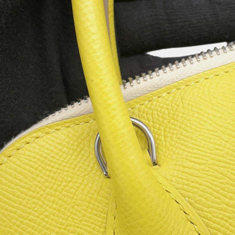 Pre Owned Hermes Bolide 1923 Lime/Mauve Sylvestre/Nata Epsom Size 25