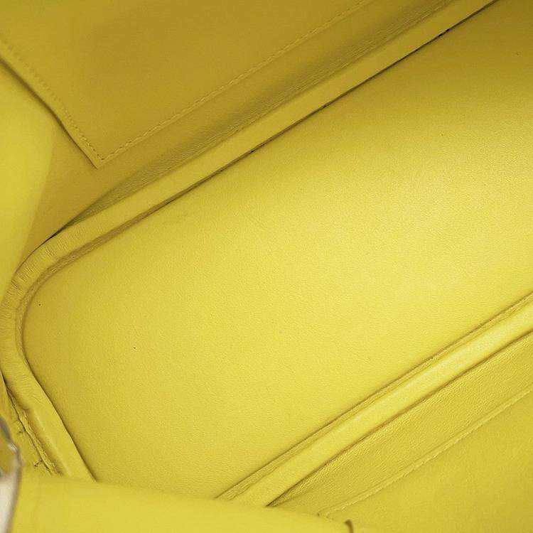 Pre Owned Hermes Bolide 1923 Lime/Mauve Sylvestre/Nata Epsom Size 25