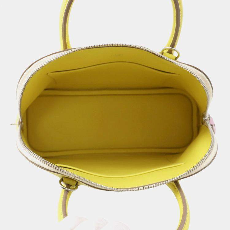 Pre Owned Hermes Bolide 1923 Lime/Mauve Sylvestre/Nata Epsom Size 25