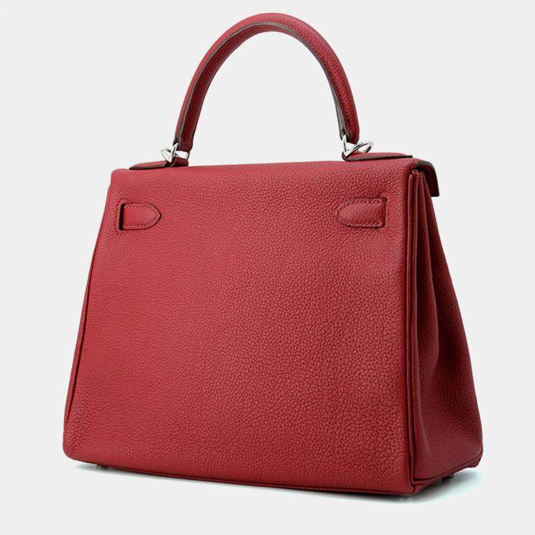 مملوكة مسبقًا Hermes Kelly Retourne Red Togo Leather Size 28