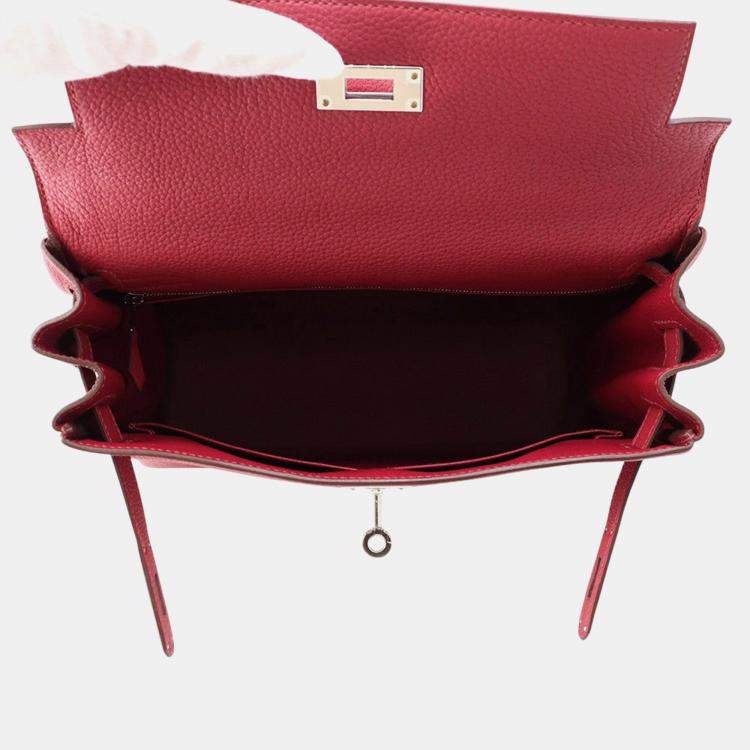 مملوكة مسبقًا Hermes Kelly Retourne Red Togo Leather Size 28