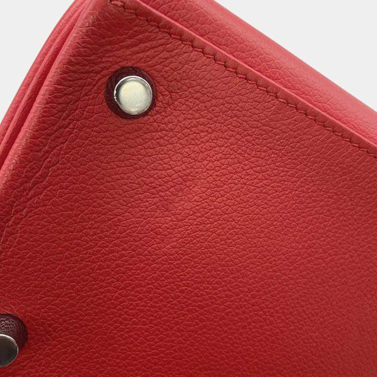 Pre Owned Hermes Kelly Retourne Rouge Coeur/Rouge Grenat Evercolor Size 28