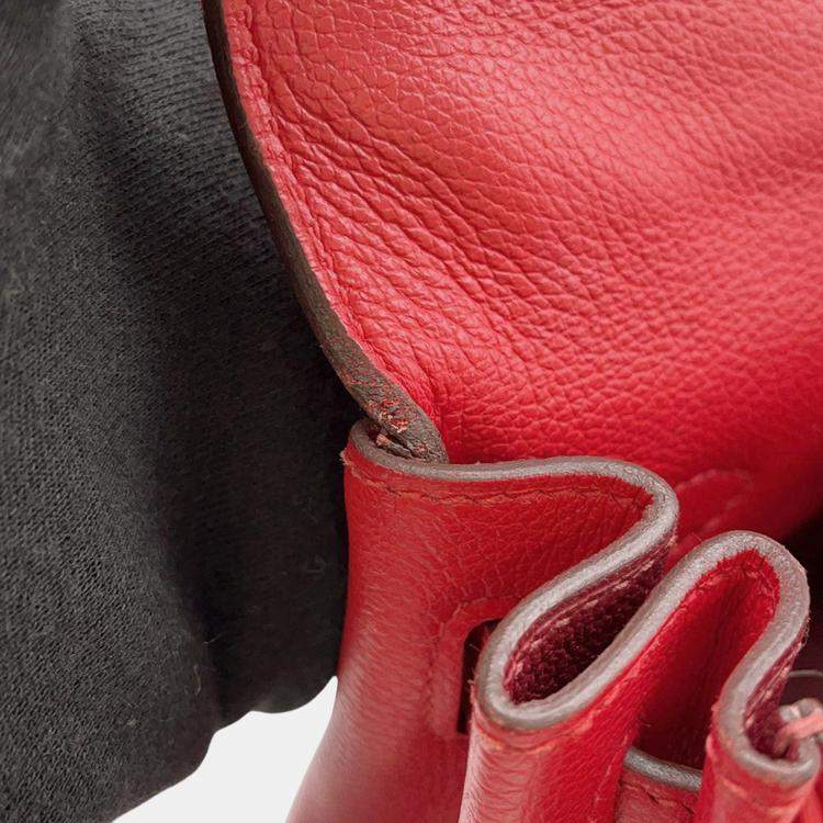 Pre Owned Hermes Kelly Retourne Rouge Coeur/Rouge Grenat Evercolor Size 28