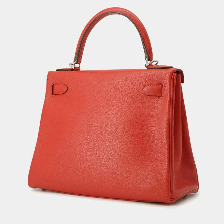 Pre Owned Hermes Kelly Retourne Rouge Coeur/Rouge Grenat Evercolor Size 28