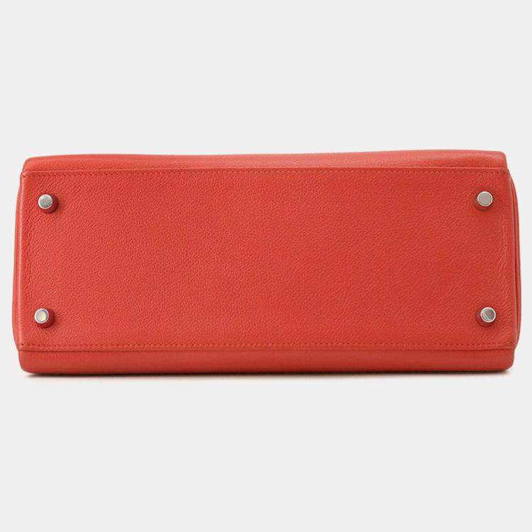 Pre Owned Hermes Kelly Retourne Rouge Coeur/Rouge Grenat Evercolor Size 28