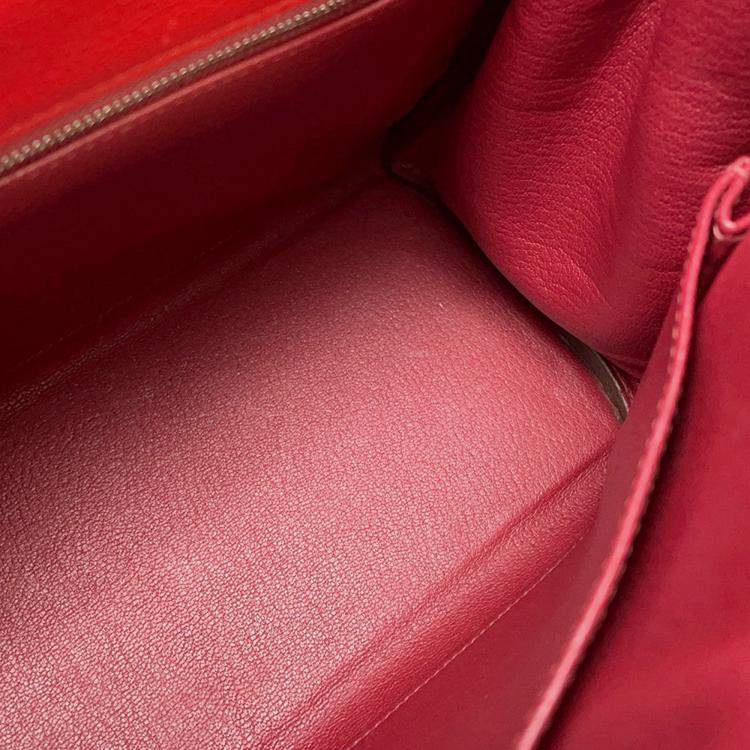 Pre Owned Hermes Kelly Retourne Rouge Coeur/Rouge Grenat Evercolor Size 28