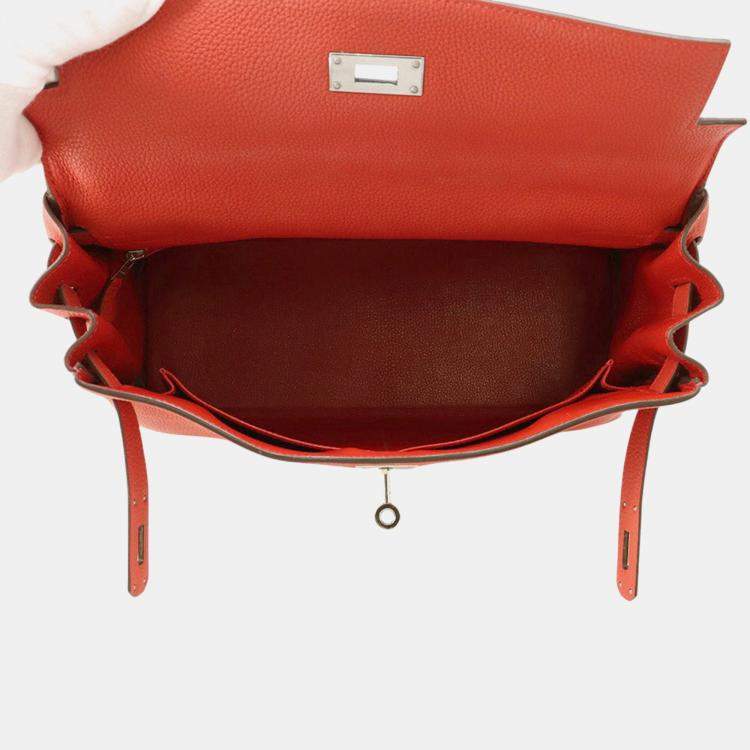 Pre Owned Hermes Kelly Retourne Geranium Togo Leather Size 32