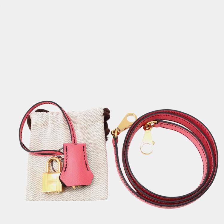 Pre Owned Hermes Kelly Sellier Rose Azalee/Black Epsom Size 28