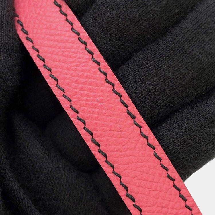 Pre Owned Hermes Kelly Sellier Rose Azalee/Black Epsom Size 28