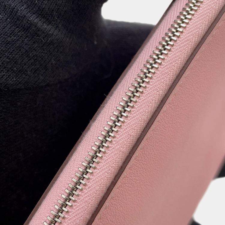 Pre Owned Hermes Azap Long Classic Rose Sakura Swift Leather