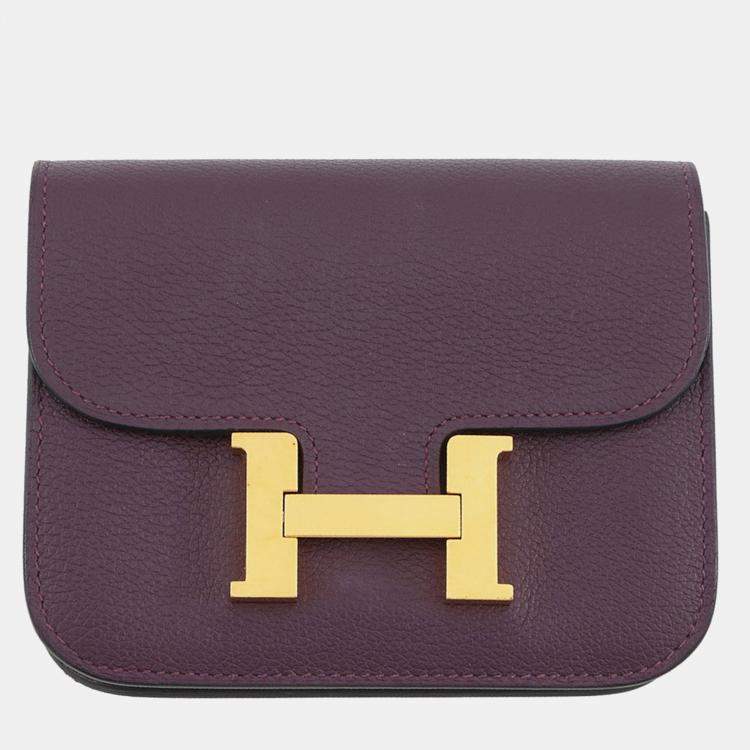 Pre Owned Hermes Constance Slim Cassis/Blue Royal Evercolor