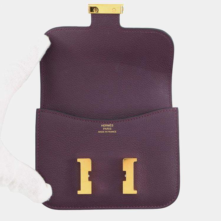 Pre Owned Hermes Constance Slim Cassis/Blue Royal Evercolor