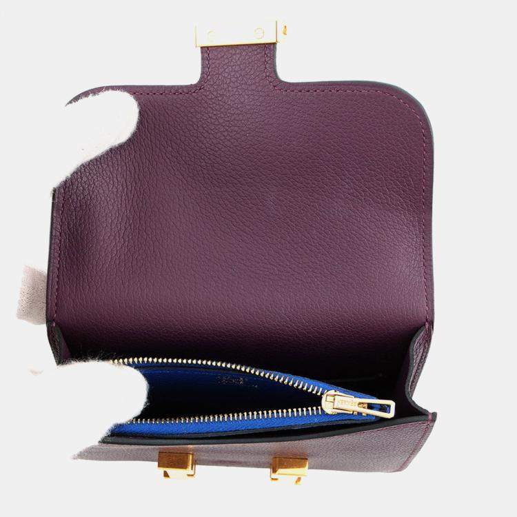 Pre Owned Hermes Constance Slim Cassis/Blue Royal Evercolor